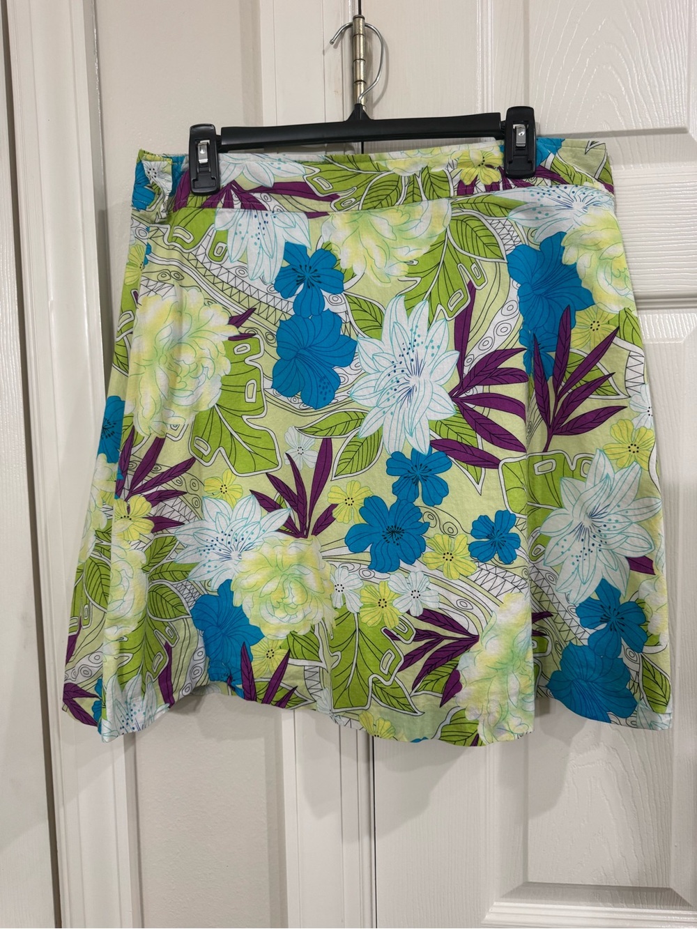 George Floral Circle Skirt in Lime Green, Teal & Purple